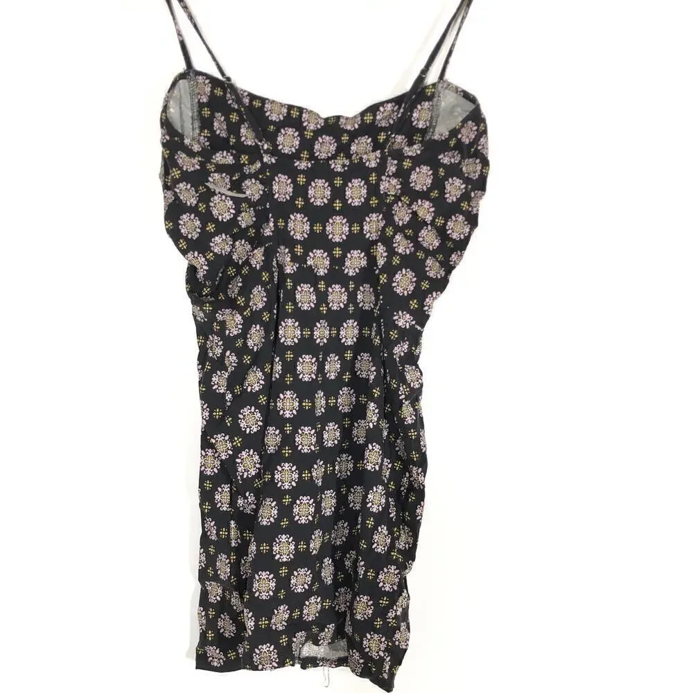 Free People Center Of Attention Dress Geometric Camisole Mini Black Combo Medium
